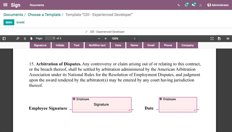 Odoo afbeelding en tekstblok